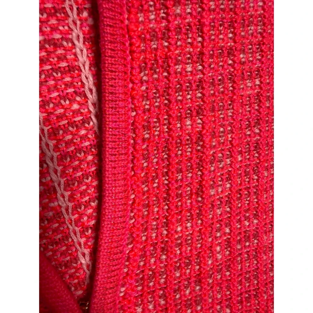 Lilly Pulitzer Simora Fringe Cardigan Spicy Coral Exotic Tweed S‎ Preppy Coastal - Picture 6 of 8